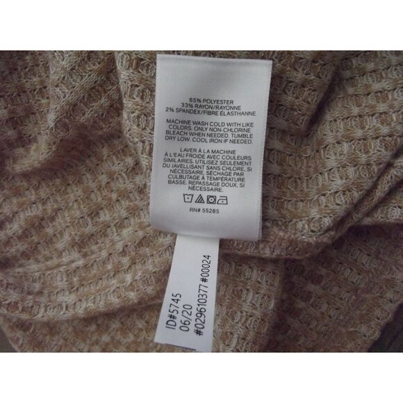 Express Waffle Shirt Womens Size XS Brown Variegated knit thermal top - Picture 9 of 10